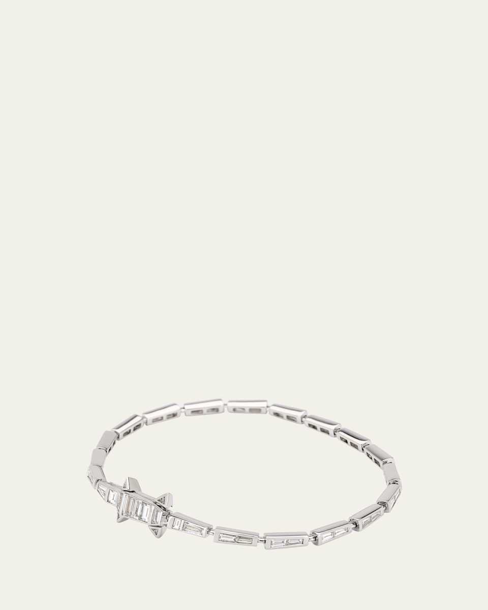 18K White Gold Diamond Alligator Bracelet